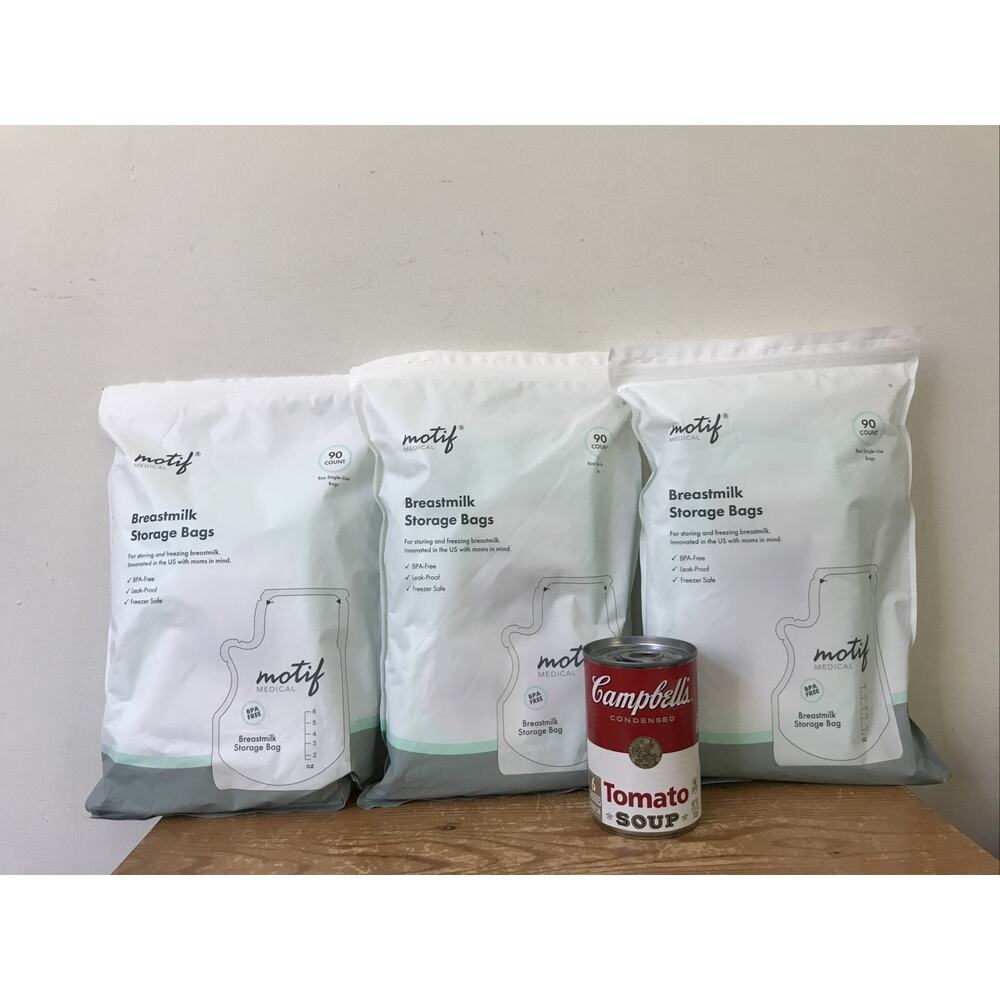 Set Lot 3 270 Motif Medical 90ct 8oz Single Use Breast Milk Storage Bags